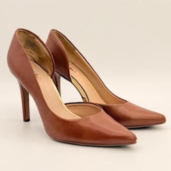 Qupid Pointed Toe Stiletto Heels Brown Faux Leather Women’s Size 7 - Picture 5 of 14